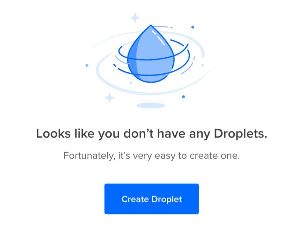 Digital Ocean create droplet